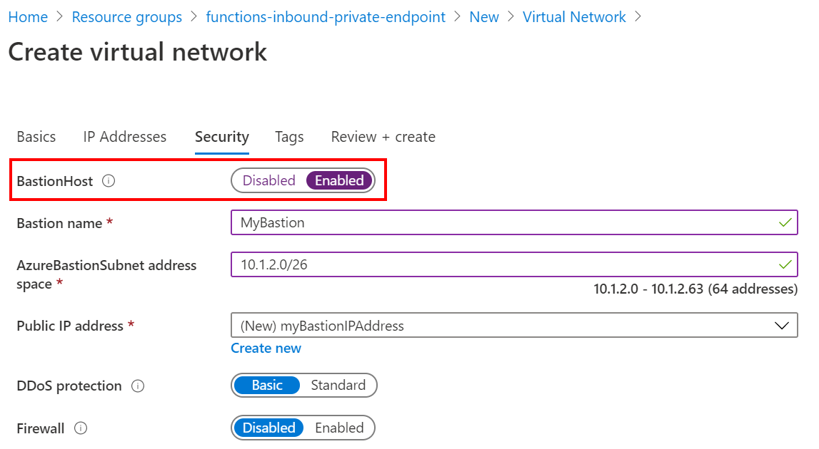 azure bastion private endpoint